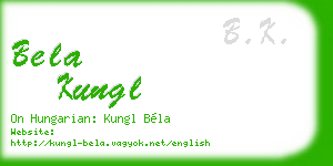 bela kungl business card